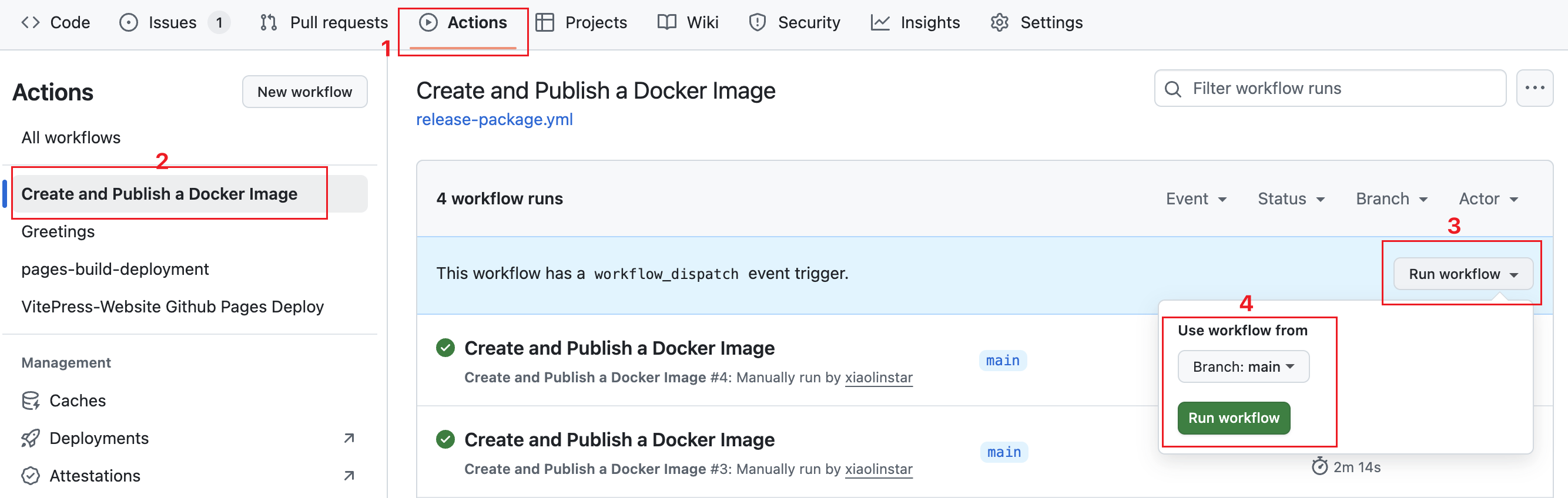 Run workflow